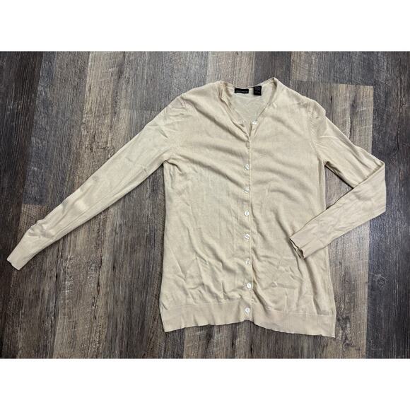 Moda International Beige Button-Up Cardigan Size Large - Picture 1 of 5